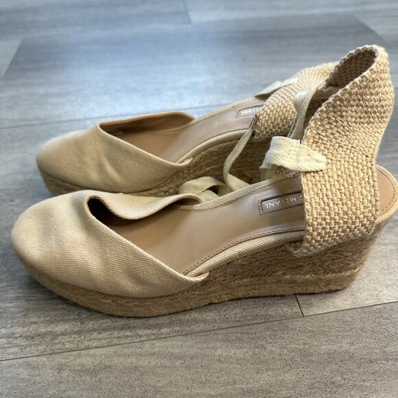 Antonio Melani Sandals Womens 10 M Platform Espadrille Beige Casual Wedge Heels - Picture 5 of 6